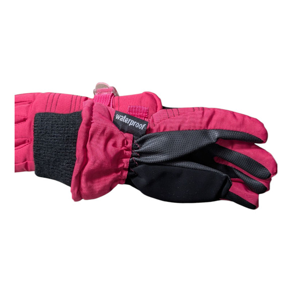 Girls Pink and Black Gloves-Size S/M -Waterproof - Sinch wrists to keep snow out - Picture 4 of 6